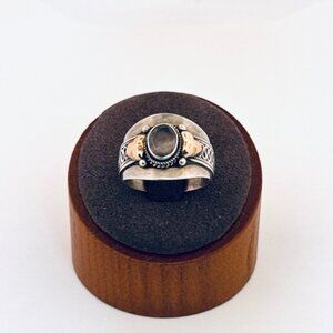 Vintage 925 Sterling Silver Statement Ring Size 7.75 Estate Boho Artisan